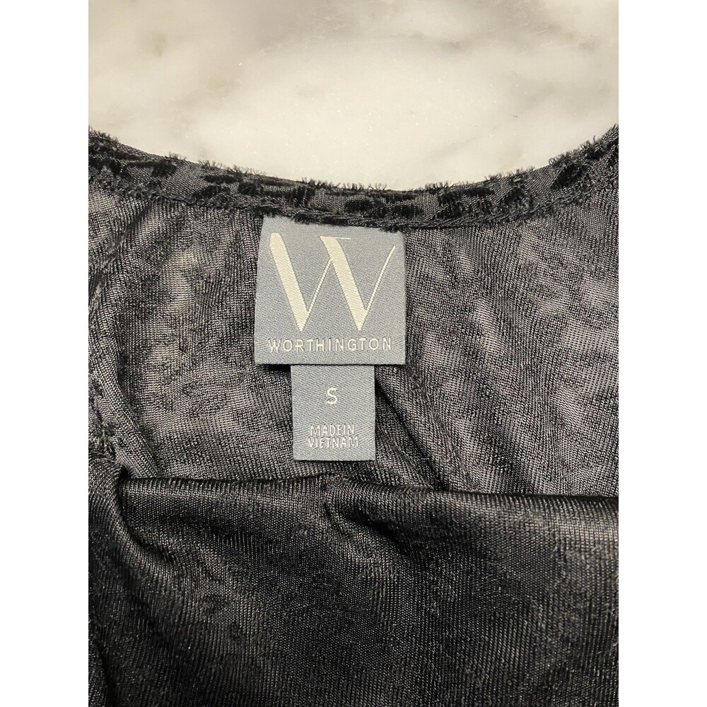 Worthington Womens Luxury Black Blouse Size Small NWT - Picture 2 of 7